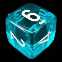 Chessex Translucent Teal & White D6 Dice