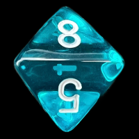 Chessex Translucent Teal & White D8 Dice