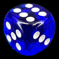 Chessex Translucent Blue & White 16mm D6 Spot Dice