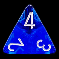 Chessex Translucent Blue & White D4 Dice