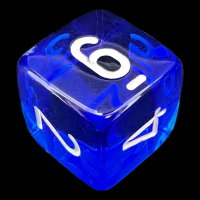 Chessex Translucent Blue & White D6 Dice