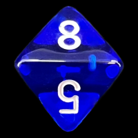 Chessex Translucent Blue & White D8 dice