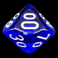 Chessex Translucent Blue & White Percentile Dice