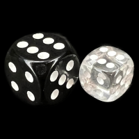 Chessex Translucent Clear & White 12mm D6 Spot Dice