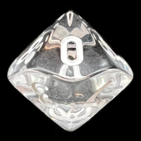 Chessex Translucent Clear & White D10 Dice