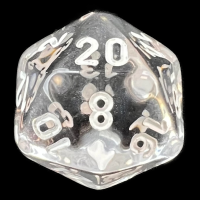 Chessex Translucent Clear & White D20 Dice