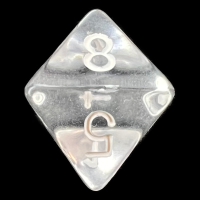 Chessex Translucent Clear & White D8 Dice