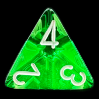 Chessex Translucent Green & White D4 Dice