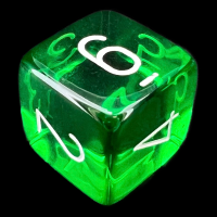 Chessex Translucent Green & White D6 Dice