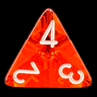 Chessex Translucent Orange & White D4 Dice