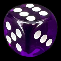 Chessex Translucent Purple & White 16mm D6 Spot Dice