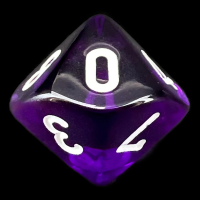 Chessex Translucent Purple & White D10 Dice