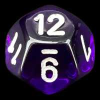 Chessex Translucent Purple & White D12 Dice