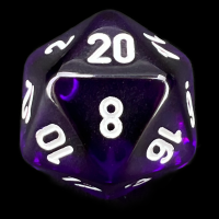 Chessex Translucent Purple & White D20 Dice