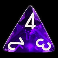 Chessex Translucent Purple & White D4 Dice