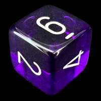 Chessex Translucent Purple & White D6 Dice