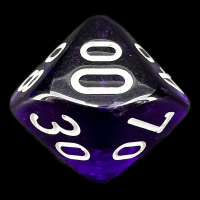 Chessex Translucent Purple & White Percentile Dice
