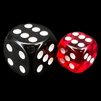 Chessex Translucent Red & White 12mm D6 Spot Dice