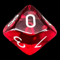 Chessex Translucent Red & White D10 Dice