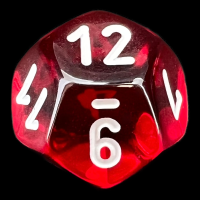 Chessex Translucent Red & White D12 Dice