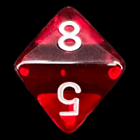 Chessex Translucent Red & White D8 Dice