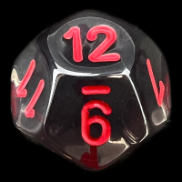 Chessex Translucent Smoke & Red D12 Dice