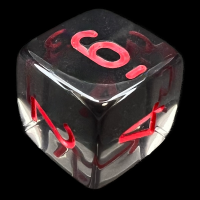Chessex Translucent Smoke & Red D6 Dice