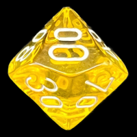Chessex Translucent Yellow & White Percentile Dice