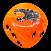 Chessex Vortex Orange & Black Thunder Cat D6 Spot Dice