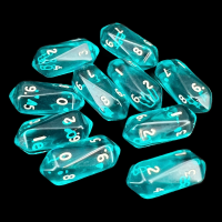Crystal Caste Gem Aqua 10 x D10 Dice Set