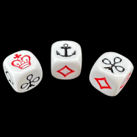 D&G Opaque White Crown and Anchor D6 Dice Set