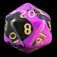 D&G Oblivion Purple & Black D20 Dice