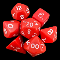 D&G Opaque Red 7 Dice Polyset