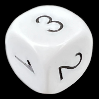 D&G Opaque White & Black 6 Sided D3 Dice