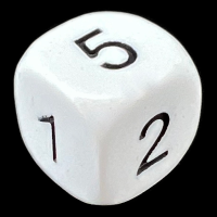 D&G Opaque White & Black Numbered 0,1,2,3,4,5 D6 Dice