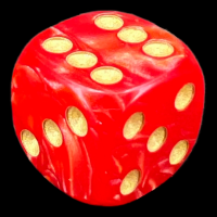 D&G Pearl Red & Gold 16mm D6 Spot Dice