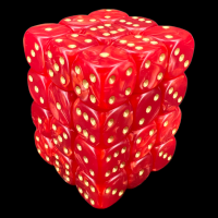 D&G Pearl Red & Gold 36 x D6 Dice Set