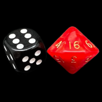 D&G Pearl Red & Gold D16 Dice