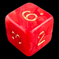 D&G Pearl Red & Gold D6 Dice