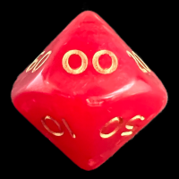 D&G Pearl Red & Gold Percentile Dice
