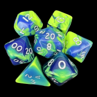 D&G Toxic Slime Green & Blue 7 Dice Polyset