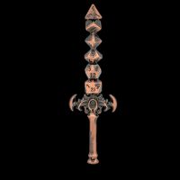 TDSO Miniature Metal Dice Sword Pendant - Copper