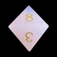 TDSO Opalite Pink with Engraved Numbers Precious Gem D8 Dice TEST PRODUCTION