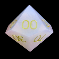 TDSO Opalite Pink with Engraved Numbers Precious Gem Percentile Dice TEST PRODUCTION