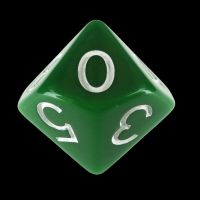 Role 4 Initiative Opaque Dark Green &amp; White D10 Dice