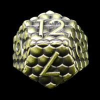 TDSO Metal Antique Bronze Dragon Scale D12 Dice