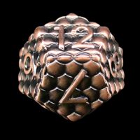 TDSO Metal Antique Copper Dragon Scale D12 Dice