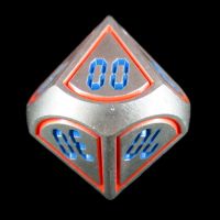 TDSO Metal Tech Steel Red & Blue Percentile Dice