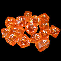 Role 4 Initiative Translucent Orange & White 15 Dice Polyset with Arch D4s