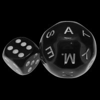 Impact Opaque Black & White D26 Alphabet Dice